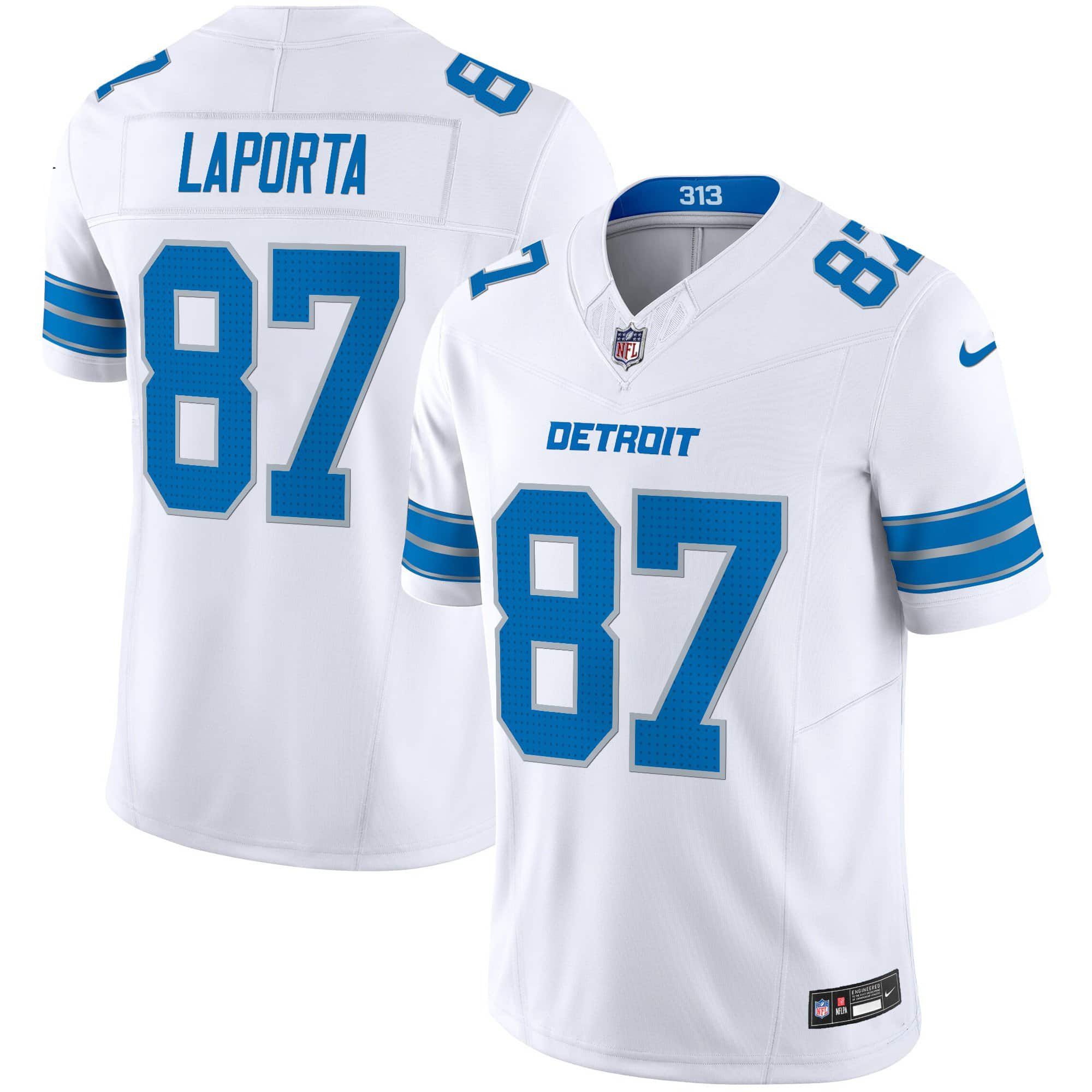 Men Detroit Lions #87 Laporta White 2024 Nike Vapor Limited NFL Jersey->indianapolis colts->NFL Jersey